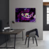 Mock up poster on table in room - 3D render, 3D illustration