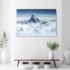 Mock up poster on table in room - 3D render, 3D illustration