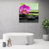 Mock up poster on table in room - 3D render, 3D illustration