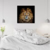 Mock up poster on table in room - 3D render, 3D illustration