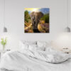 Mock up poster on table in room - 3D render, 3D illustration