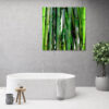 Mock up poster on table in room - 3D render, 3D illustration