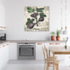 Mock up poster on table in room - 3D render, 3D illustration