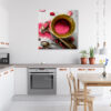 Mock up poster on table in room - 3D render, 3D illustration