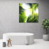 Mock up poster on table in room - 3D render, 3D illustration