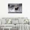 Mock up poster on table in room - 3D render, 3D illustration