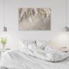 Mock up poster on table in room - 3D render, 3D illustration