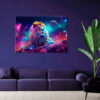 Mock up poster on table in room - 3D render, 3D illustration