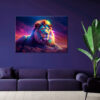 Mock up poster on table in room - 3D render, 3D illustration