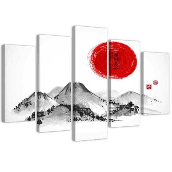 Obraz na plátne 5 častí, Západ slnka nad Japonskom