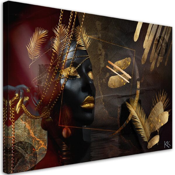 Obraz, African Woman Gold Abstract