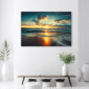 Mock up poster on table in room - 3D render, 3D illustration