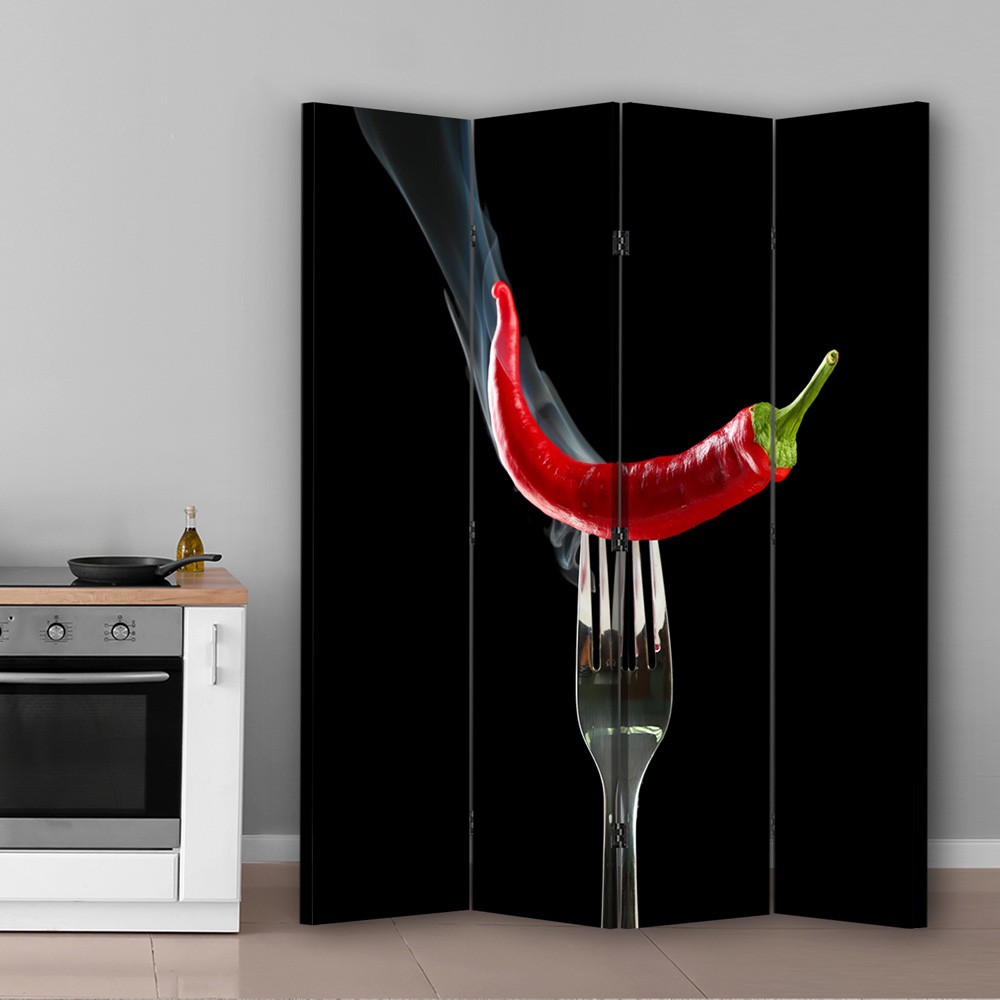 Rozdeľovač izieb Obojstranný, Chilli papričky na vidličku - 145x170 – Obrázok 2