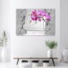Mock up poster on table in room - 3D render, 3D illustration