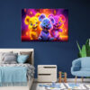Mock up poster on table in room - 3D render, 3D illustration