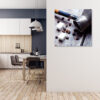 Mock up poster on table in room - 3D render, 3D illustration