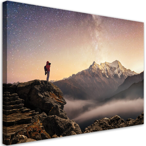 Obraz na plátne, Mountain Climbing Stars Sky