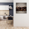 Mock up poster on table in room - 3D render, 3D illustration