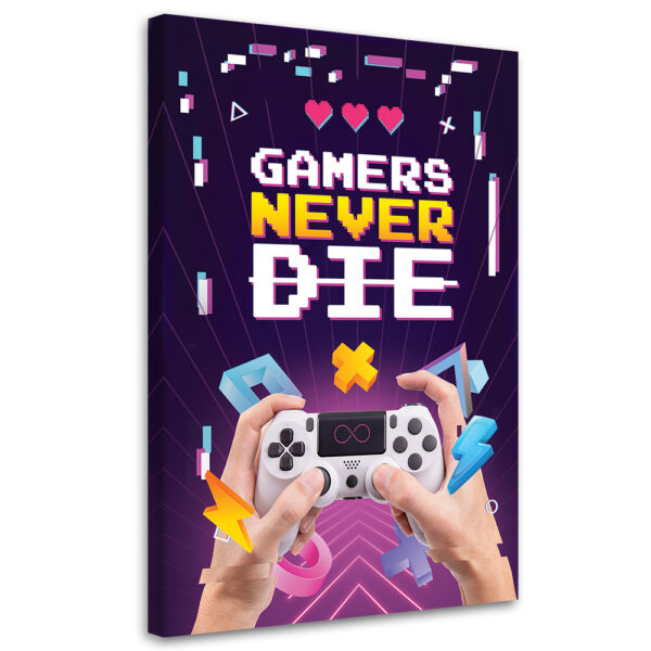 Obraz, nápis Gamers Never Die
