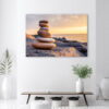 Mock up poster on table in room - 3D render, 3D illustration