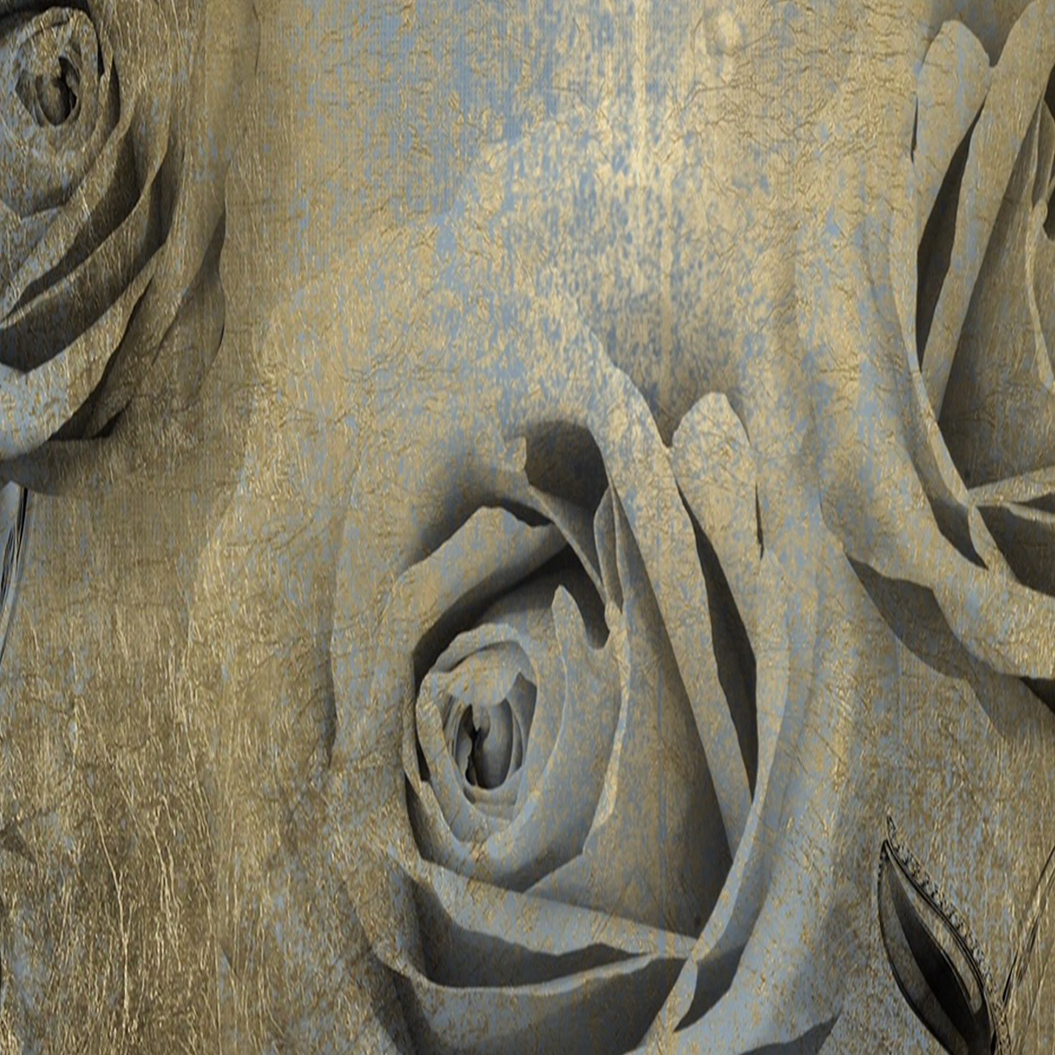 Rozdeľovač izieb Obojstranný, ruže v štýle Art deco - 180x170 – Obrázok 3