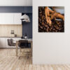 Mock up poster on table in room - 3D render, 3D illustration