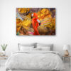 Mock up poster on table in room - 3D render, 3D illustration