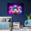 Mock up poster on table in room - 3D render, 3D illustration
