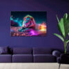 Mock up poster on table in room - 3D render, 3D illustration