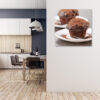 Mock up poster on table in room - 3D render, 3D illustration