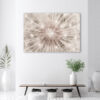 Mock up poster on table in room - 3D render, 3D illustration