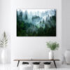 Mock up poster on table in room - 3D render, 3D illustration