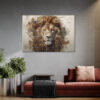 Mock up poster on table in room - 3D render, 3D illustration
