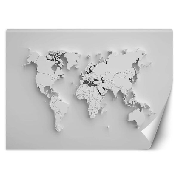 Tapeta, Mapa sveta kontinentov 3d