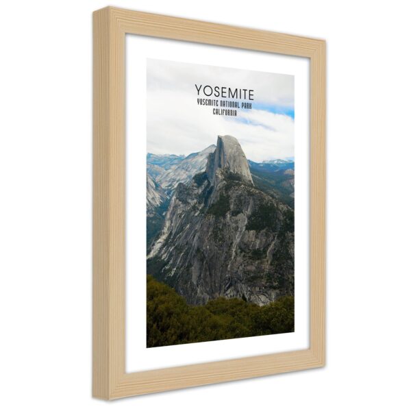 Obraz v prírodnom ráme, skala v yosemitskom národnom parku