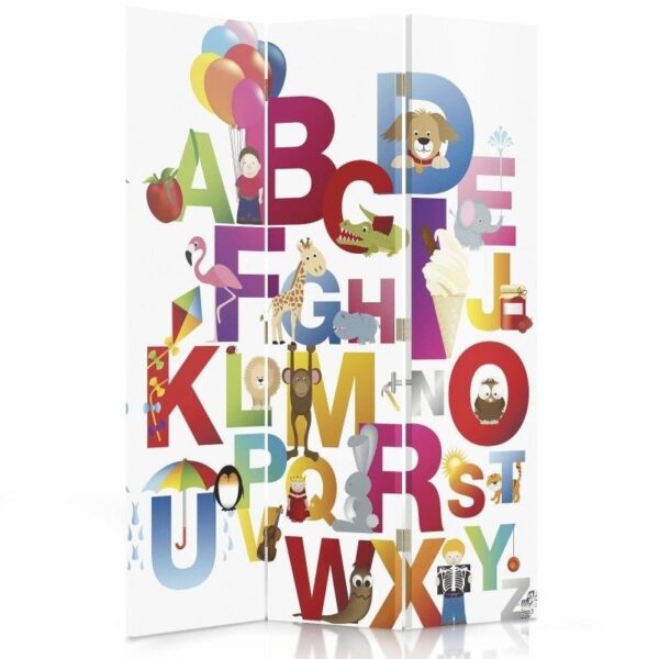 Rozdeľovač izieb Obojstranne otočný, Farebná abeceda - 110x170